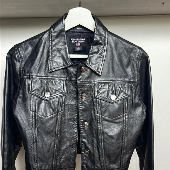Polo Ralph Lauren Black Leather Jacket - Picture 7 of 9